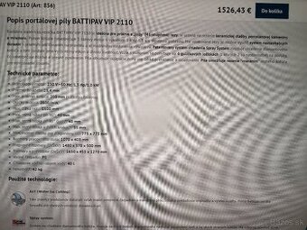 portálová píla BATTIPAV VIP 2110 - 3