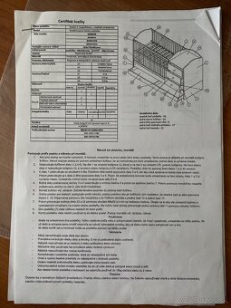 Kombinovaná detská postieľka KOMBI 3 – s matracom, roštom a - 3