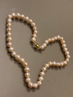 Náhrdelník z pravých ružových perál 8-9 mm - 3