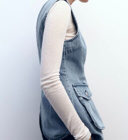 Asymetrická rifľová vesta Zara novà - 3