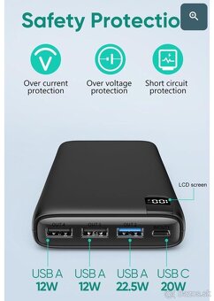 ADDTOP Powerbanka 26800mAh s vysokou kapacitou 22,5W. NOVÁ - 3