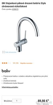 Nízkotlaková kuchynská batéria Baliv KI-5150 N chróm - 3