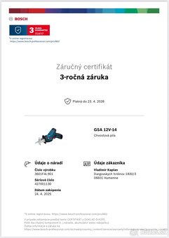 Aku píla chvostova Bosch GSA 12V-14 - 3