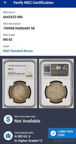 5 koruna 1909KB MS63 - TOP kus - krásna patina - 3