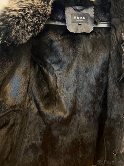 Čierny kožuch / kabát KARA – pravá kožušina (zajac) - 3