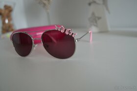 Štýlové dievčenské slnečné okuliare pilotky s ozdobou - 3