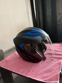 Prilba RIDERO otvorená modrá vel..XL - 3