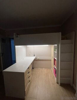 poschodová detská postel so stolom a zásuvkami - 3