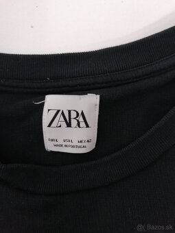 Pánska čierna mikina s kombináciou koženky ZARA - 3