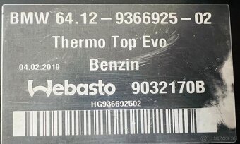 BMW G01 G11 G20 G30 G32 webasto nezávislé topení - 3