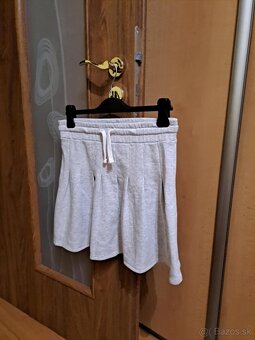 siva skladana teplakova mini sukna - 3