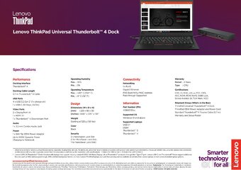 Lenovo TP Universal TBT4 Dock (40B00135EU) - 3