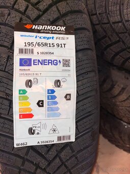 Zimné gumy 195/65 R15 +plechove disky - 3