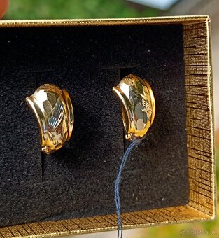 Zlate náušnice gravírovanie 585 - 3