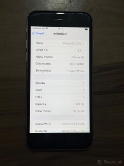 Predám Apple IPhone SE 2020 128GB White Stav Nového Telefónu - 3