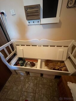 Romantická drevená lavička - 3