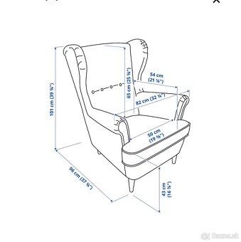 Kreslo a podnožka IKEA STRANDMON - 3