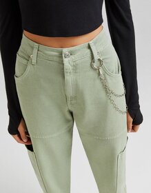 Vojenské nohavice s retiazkou Bershka 36 nové - 3