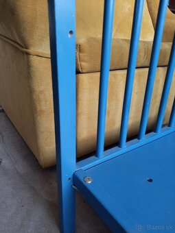 Modrá detská postielka IKEA, 120x60 cm + 2 matrace - 3