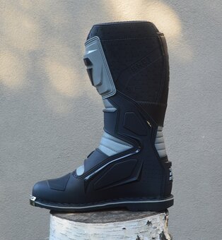 Topánky čižmy SHOT sivo čierne - 3