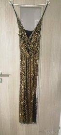 Zlaté flitrované elegantné šaty - 3