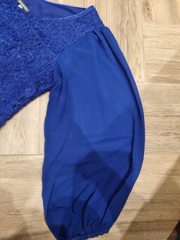 dámske spoločenské šaty - kráľovská modrá, veľ. 46 - 3