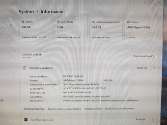 Herný PC - Ryzen 5 5500 / 16GB RAM / RX5600XT - 3