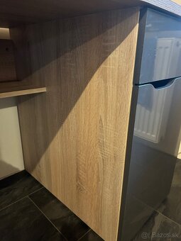 Písací stol Robby dub/sonoma/šedý lesk - 3