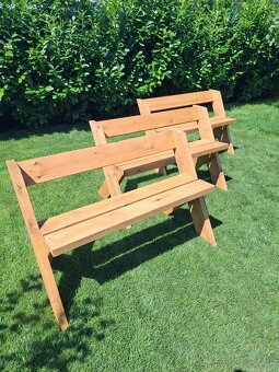 Drevená lavička/lavica do záhrady - 3
