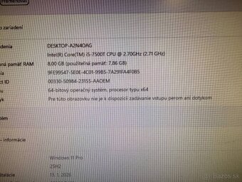 Kancelársky mini PC HP ProDesk i5-7500T / 8GB / SSD + HDD - 3