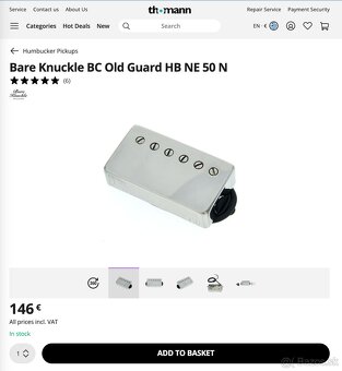 Bare Knuckle Boot Camp Old Guard HB Set pickup snímač UK - 3