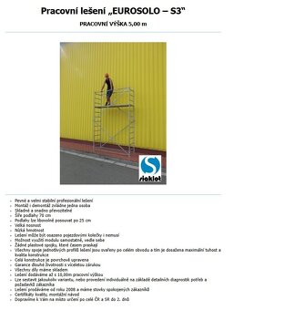 Pracovné veža / lešenie Eurosolo-S3 (pojazdné) – NOVÉ - 3