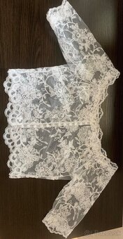 Biele svadobné transparentné bolero - 3