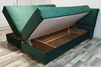 tmavozelena manzelska postel 170x195x48 cm - 3