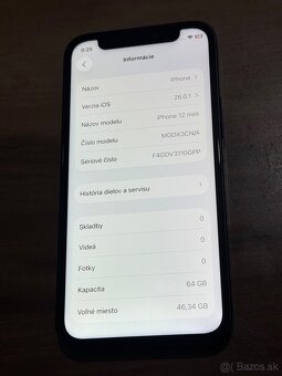 Predám Apple IPhone 12 Mini 64GB Black Základné Známky - 3