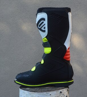 Topánky čižmy SHOT biele žlté čierne červené - 3