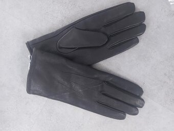 Pánske kožené rukavice čierne na zimu - 3