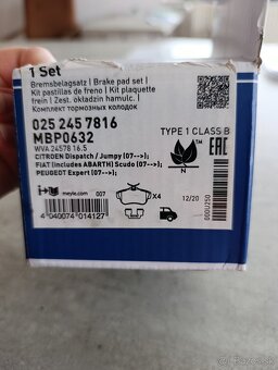 Brzdové doštičky Meyle- Citroen Jumpy,Fiat Scudo, Peugeot - 3