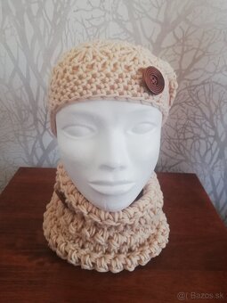 Háčkované sety - čiapka a nákrčník - 3