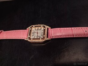 Krásne dámske hodinky s ružovým remienkom - 3