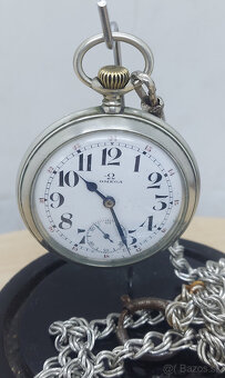 Predám funkčné vreckové hodinky OMEGA s retiazkou 50mm - 3