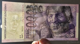1000 Sk 1993 séria G , bankový vzor UNC stav - 3