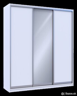 Skriňa Doros City 24 Biela 2 Dvere 1 Zrkadlo 208x60x240 - 3