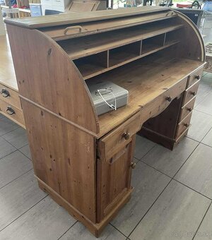 pisaci stolik, roletka, drevo, v 115 cm, s 138 cm, h 60 cm - 3