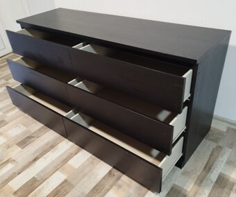 6 suplikova komoda , odtien wenge, Ikea Malm, 160x48x78 cm - 3