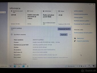 Predám Lenovo notebook 4gb ram - 3