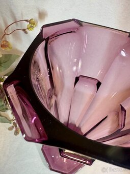 Fialová uranova vaza ART Deco top stav - 3