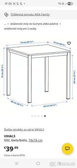 Stôl VIHALS, IKEA 74x74cm - 3