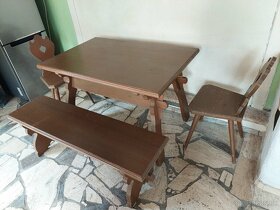 Stôl so stoličkami a lavicou - 3