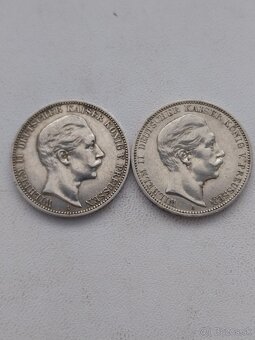 Mince Strieborne 3 a 5 marky nemecko - 3